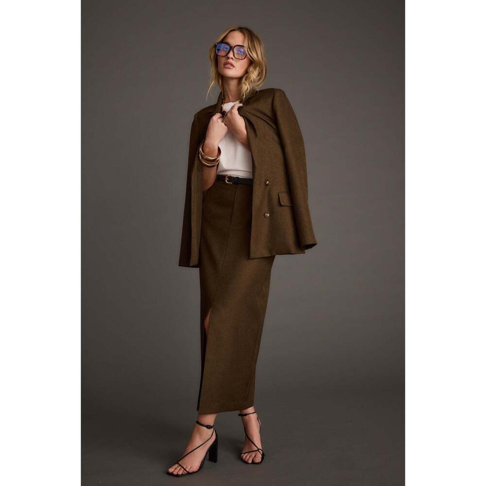 12th Tribe Tory Mocha Twill Blazer Size SS - Picture 2 of 4